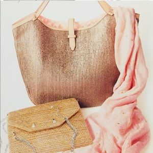 Stella & Dot Riviera Tote Handbag, Metallic